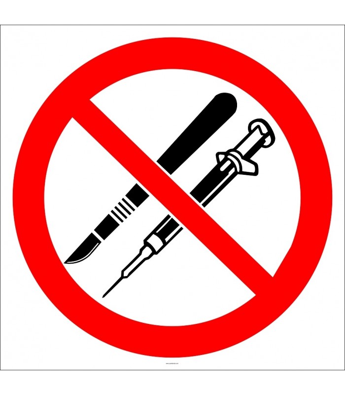 EF2934 - Kesici Delici Aletler Yasaktır İşareti/Levhası/Etiketi