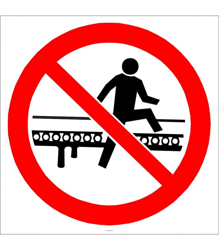 EF2932 - Konveyör Bant Üzerine Çıkmak Yasaktır İşareti/Levhası/Etiketi