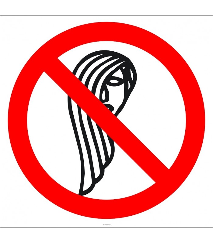 EF2832 - Saçlar Açık (Saçları Bağlamadan) Çalışmak Yasaktır İşareti