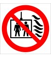 EF2990 - Yangın Durumunda Asansörü Kullanmayın İşareti/Levhası/Etiketi