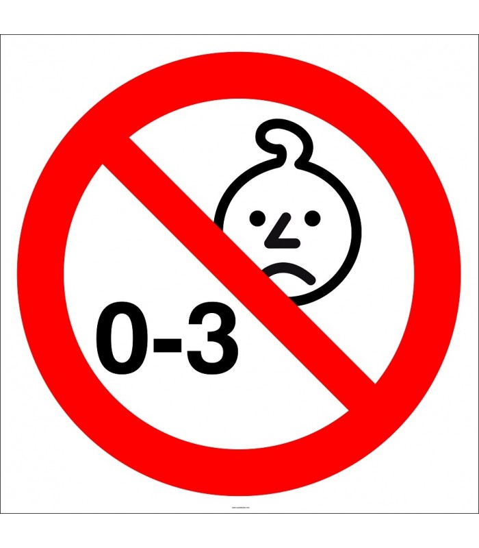 EF2997 - 3 Yaş Altı Çocuklar İçin Uygun Değildir İşareti/Levhası/Etiketi