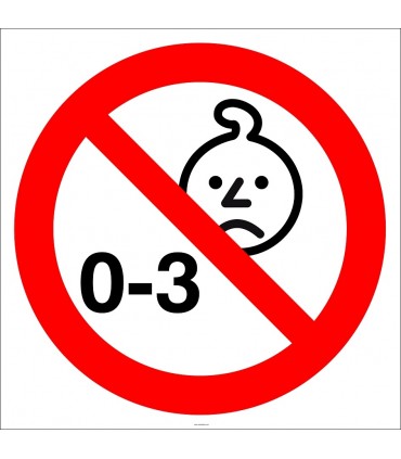 EF2997 - 3 Yaş Altı Çocuklar İçin Uygun Değildir İşareti/Levhası/Etiketi