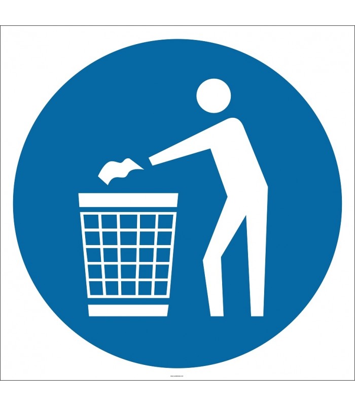 PF1002 - Çöpleri Çöp Kutusuna Atınız İşareti