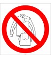PF1005 - Günlük Kıyafet ve Çanta Yasaktır İşareti/Levhası/Etiketi