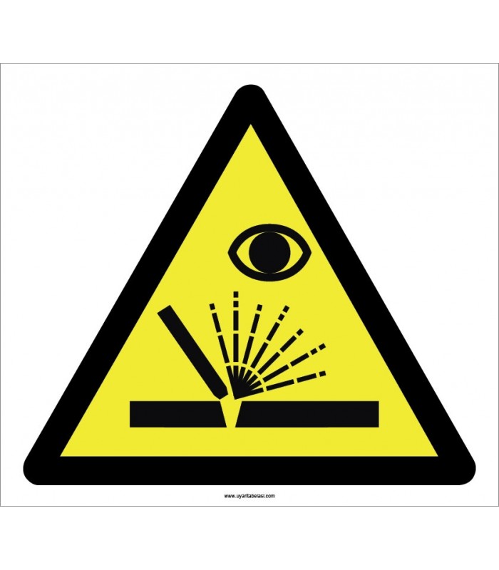 PF1158 - Dikkat! Yüze/Göze Çapak Sıçrama Tehlikesi İşareti