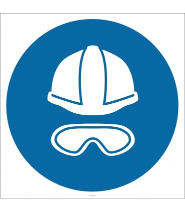 PF1051 - Baret ve Gözlük Kullan İşareti/Levhası/Etiketi