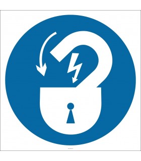 PF1129 - Elektrik Tehlikesine Karşı Kilitli Tut İşareti/Levhası/Etiketi