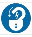 PF1129 - Elektrik Tehlikesine Karşı Kilitli Tut İşareti/Levhası/Etiketi
