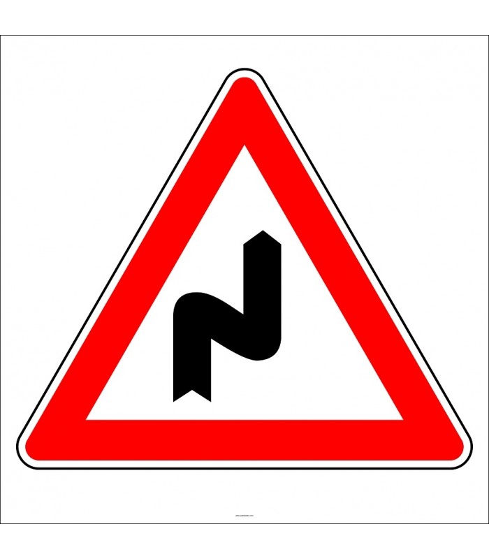 PF1211 - Sağa Tehlikeli Devamlı Virajlar Trafik Levhası