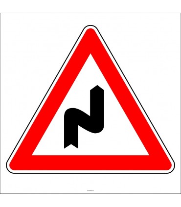 PF1211 - Sağa Tehlikeli Devamlı Virajlar Trafik Levhası