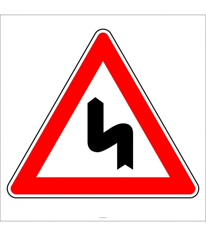 PF1213 - Sola Tehlikeli Devamlı Virajlar Trafik Levhası