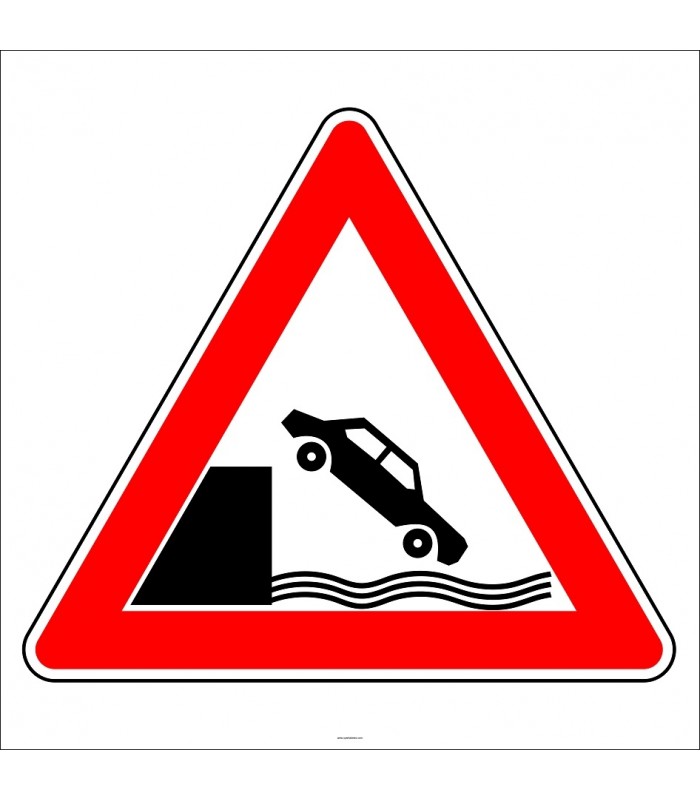 PF1231 - Deniz veya Nehir Kıyısında Biten Yol Trafik Levhası