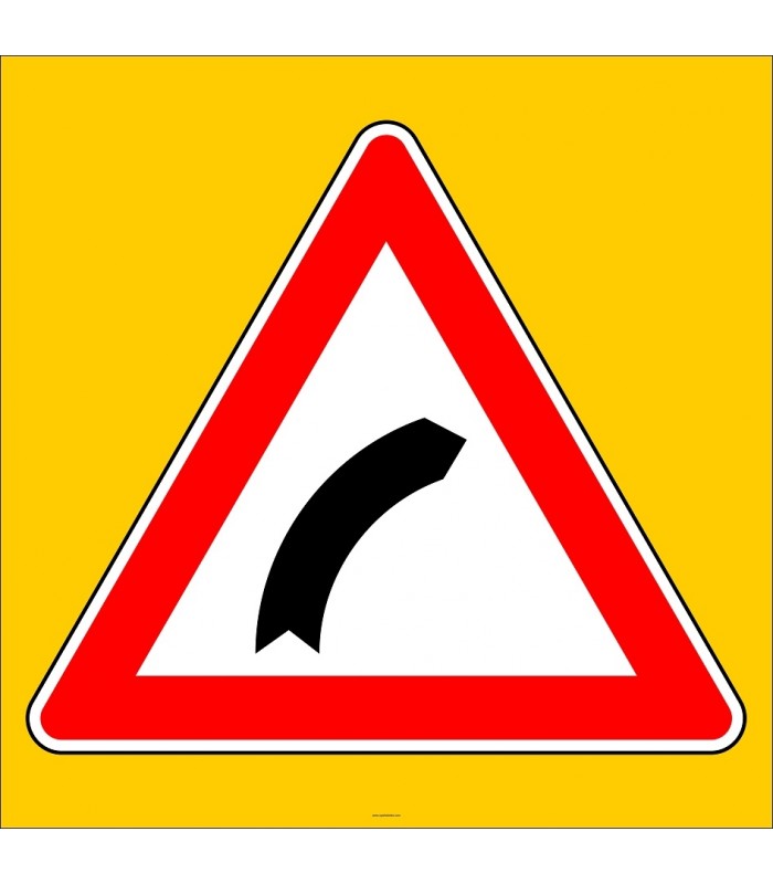 PF1208 - Sağa Tehlikeli Viraj Levhası/Etiketi