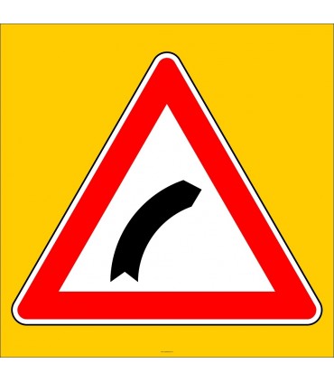 PF1208 - Sağa Tehlikeli Viraj Levhası/Etiketi