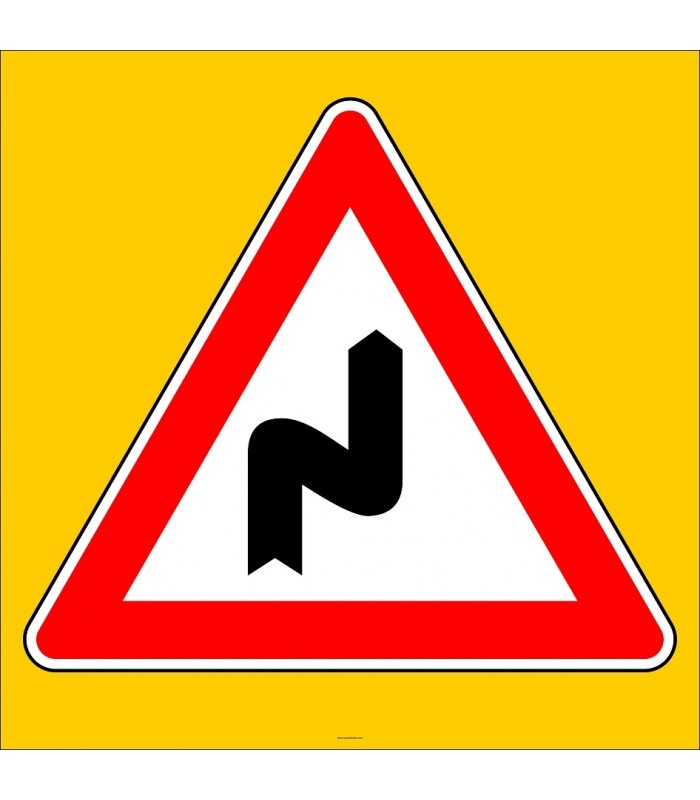 PF1212 - Sağa Tehlikeli Devamlı Virajlar Trafik Levhası