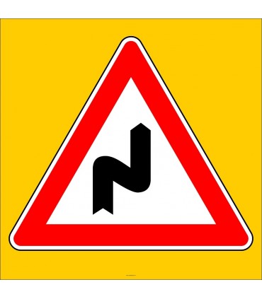 PF1212 - Sağa Tehlikeli Devamlı Virajlar Trafik Levhası