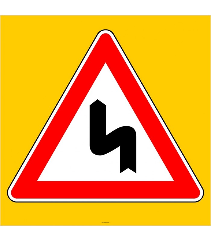 PF1214 - Sola Tehlikeli Devamlı Virajlar Trafik Levhası
