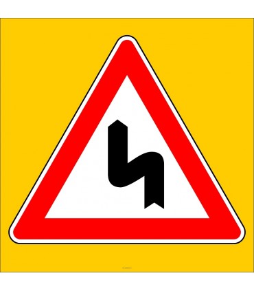 PF1214 - Sola Tehlikeli Devamlı Virajlar Trafik Levhası