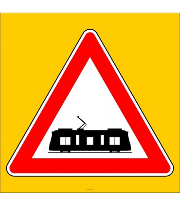 PF1297 - Tramvay Hattı İle Oluşan Kavşak Trafik Levhası