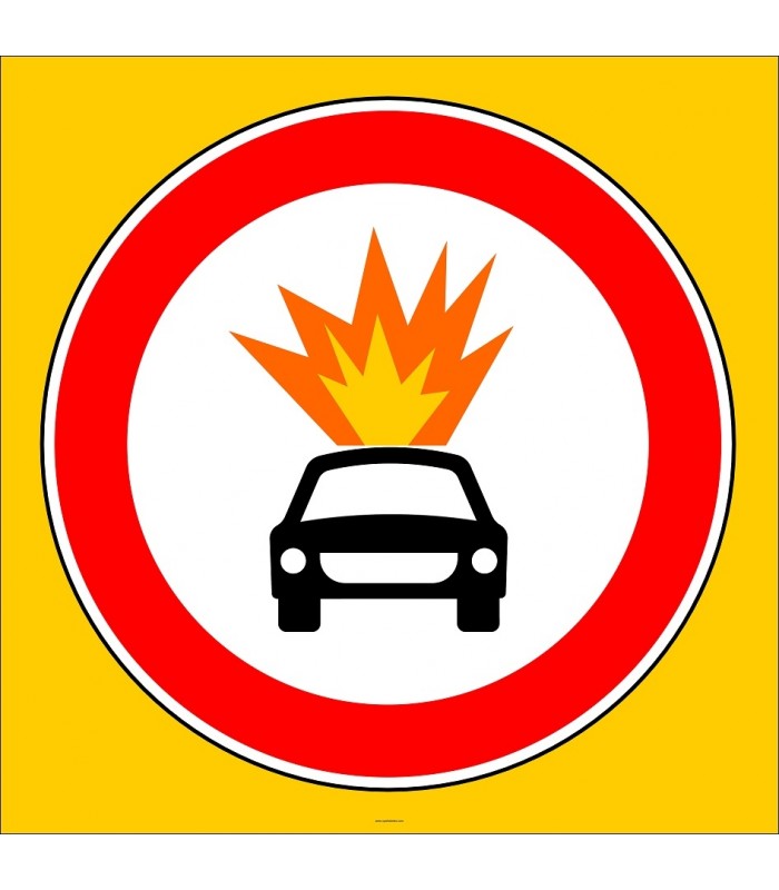 PF1329 - Belirli Miktarlardan Fazla Patlayıcı ve Parlayıcı Madde Taşıyan Taşıtlar Giremez Trafik Levhası