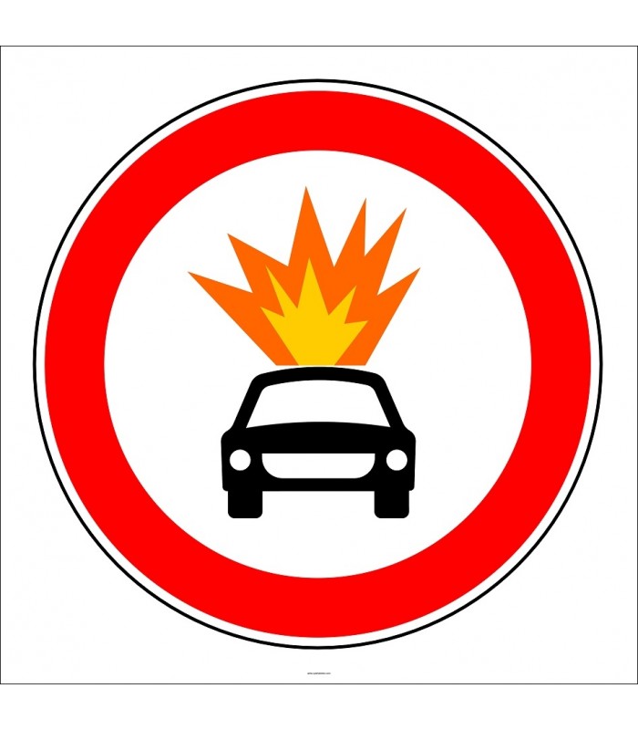 PF1330 - Belirli Miktarlardan Fazla Patlayıcı ve Parlayıcı Madde Taşıyan Taşıtlar Giremez Trafik Levhası