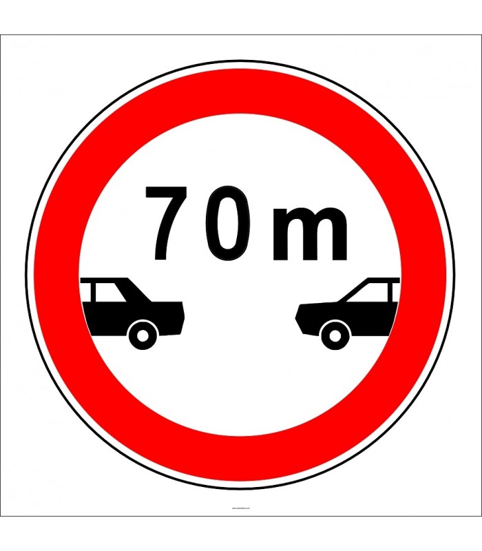 PF1349 - Öndeki Taşıt X Metreden (Bize Bildirin) Daha Yakın Takip Edilemez Trafik Levhası