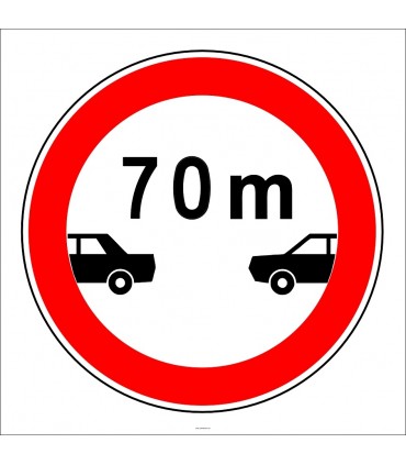 PF1349 - Öndeki Taşıt X Metreden (Bize Bildirin) Daha Yakın Takip Edilemez Trafik Levhası