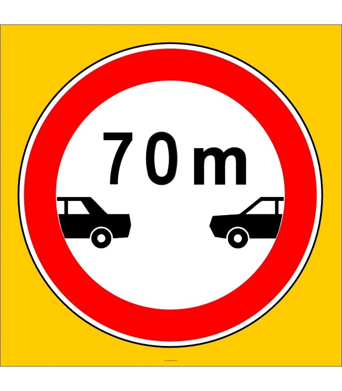 PF1350 - Öndeki Taşıt X Metreden (Bize Bildirin) Daha Yakın Takip Edilemez Trafik Levhası
