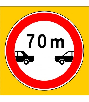 PF1350 - Öndeki Taşıt X Metreden (Bize Bildirin) Daha Yakın Takip Edilemez Trafik Levhası