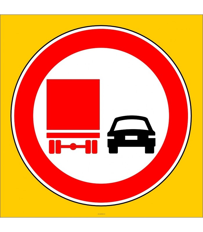 PF1359 - Kamyonlar İçin Öndeki Taşıtı Geçmek Yasaktır Trafik Levhası