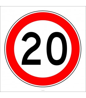 PF1378 - Azami Hız Sınırlaması 20 km Trafik Levhası