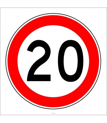 PF1378 - Azami Hız Sınırlaması 20 km Trafik Levhası