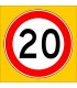 PF1379 - Azami Hız Sınırlaması 20 km Trafik Levhası