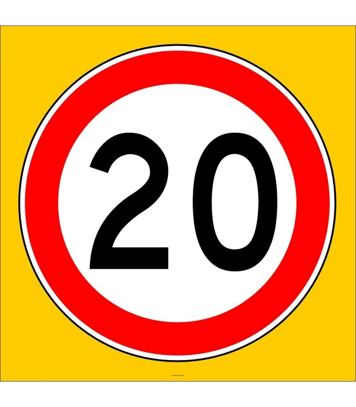 PF1379 - Azami Hız Sınırlaması 20 km Trafik Levhası
