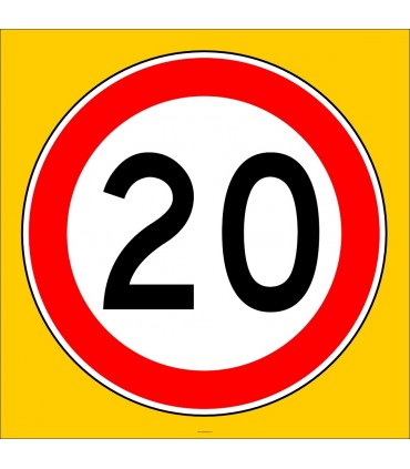 PF1379 - Azami Hız Sınırlaması 20 km Trafik Levhası