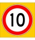 PF1380 - Azami Hız Sınırlaması 10 km Trafik Levhası