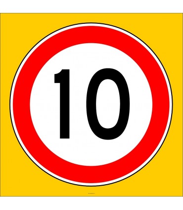 PF1380 - Azami Hız Sınırlaması 10 km Trafik Levhası