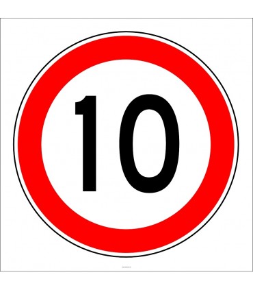 PF1381 - Azami Hız Sınırlaması 10 km Trafik Levhası