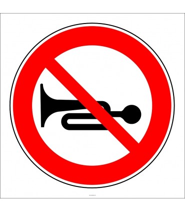 PF1364 - Sesli İkaz Cihazlarının Kullanımı Yasaktır Trafik Levhası