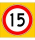 PF1384 - Azami Hız Sınırlaması 15 km Trafik Levhası