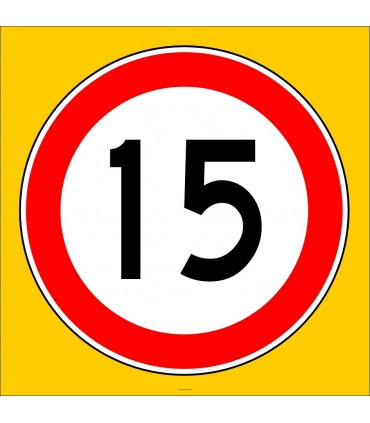 PF1384 - Azami Hız Sınırlaması 15 km Trafik Levhası