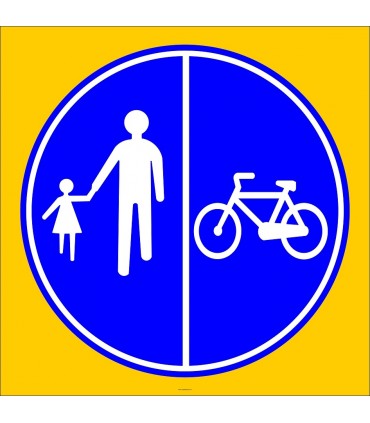 PF1444 - Yayalar ve Bisikletliler İçin Ayrı Ayrı Kullanılabilen Yol Trafik Levhası