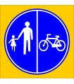 PF1444 - Yayalar ve Bisikletliler İçin Ayrı Ayrı Kullanılabilen Yol Trafik Levhası