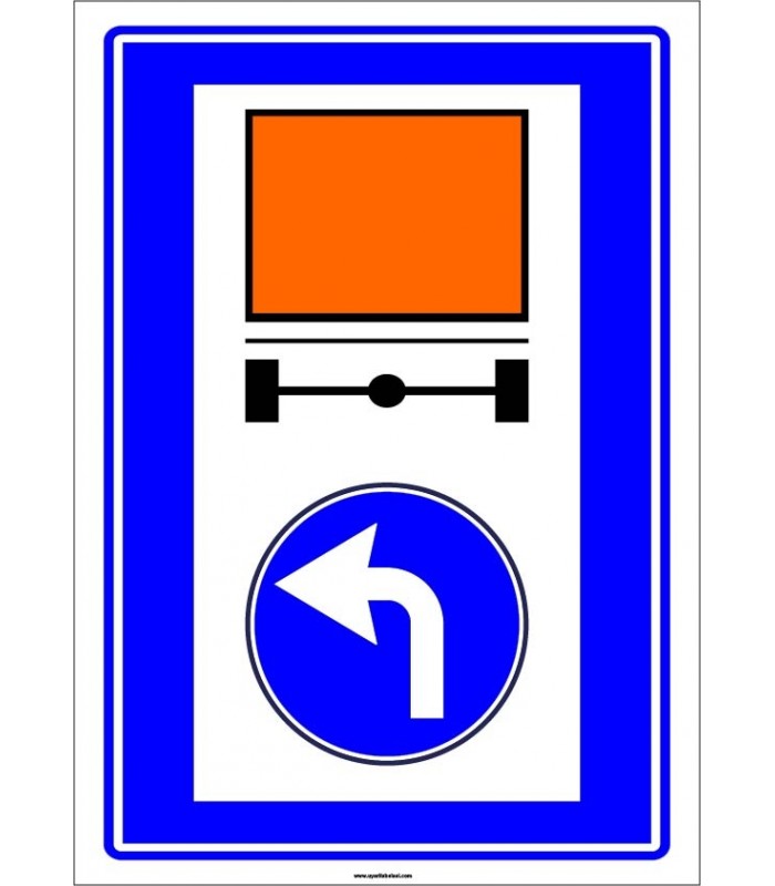 PF1435 - Tehlikeli Madde Taşıyan Taşıtların İzleyecekleri Mecburi Yön Trafik Levhası