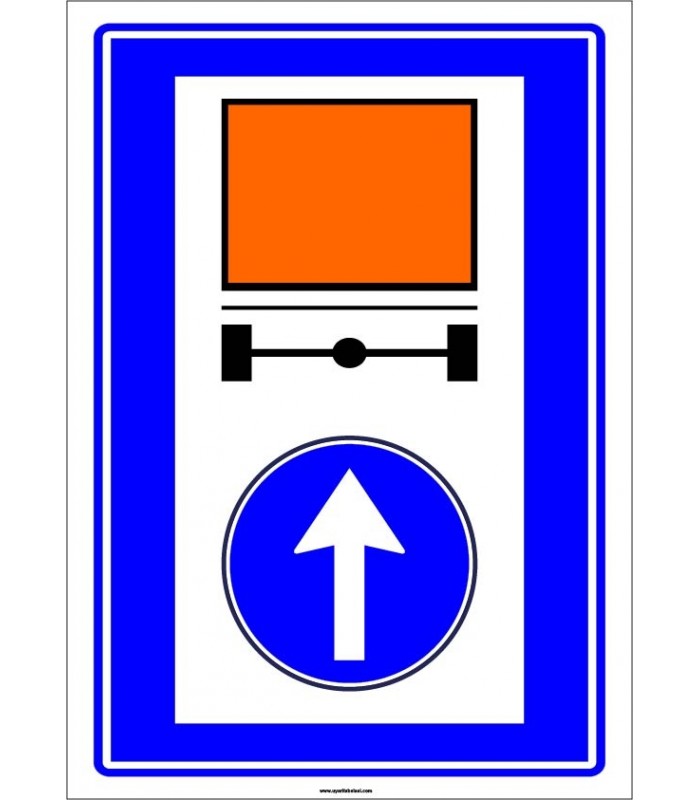 PF1436 - Tehlikeli Madde Taşıyan Taşıtların İzleyecekleri Mecburi Yön Trafik Levhası