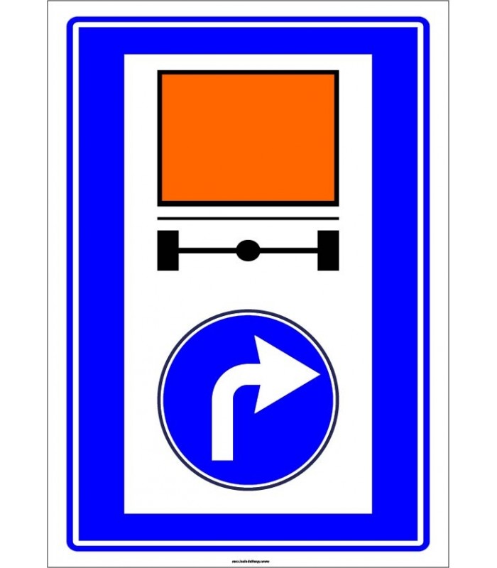 PF1437 - Tehlikeli Madde Taşıyan Taşıtların İzleyecekleri Mecburi Yön Trafik Levhası