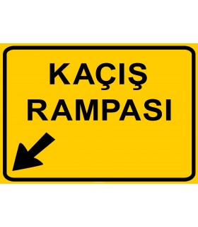PF1490 - Kaçış Rampası Sol Trafik Levhası