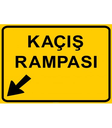 PF1490 - Kaçış Rampası Sol Trafik Levhası