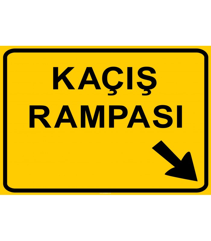PF1491 - Kaçış Rampası Sağ Trafik Levhası