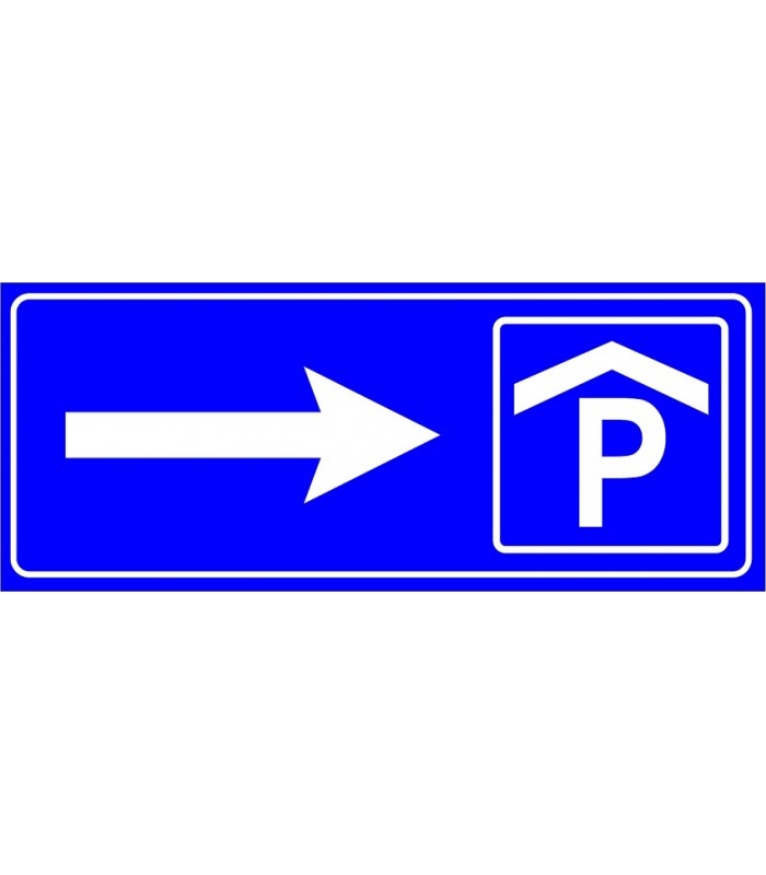 PF1556 - Kapalı Otopark (Park Yeri) Sağda İşareti/Levhası/Etiketi